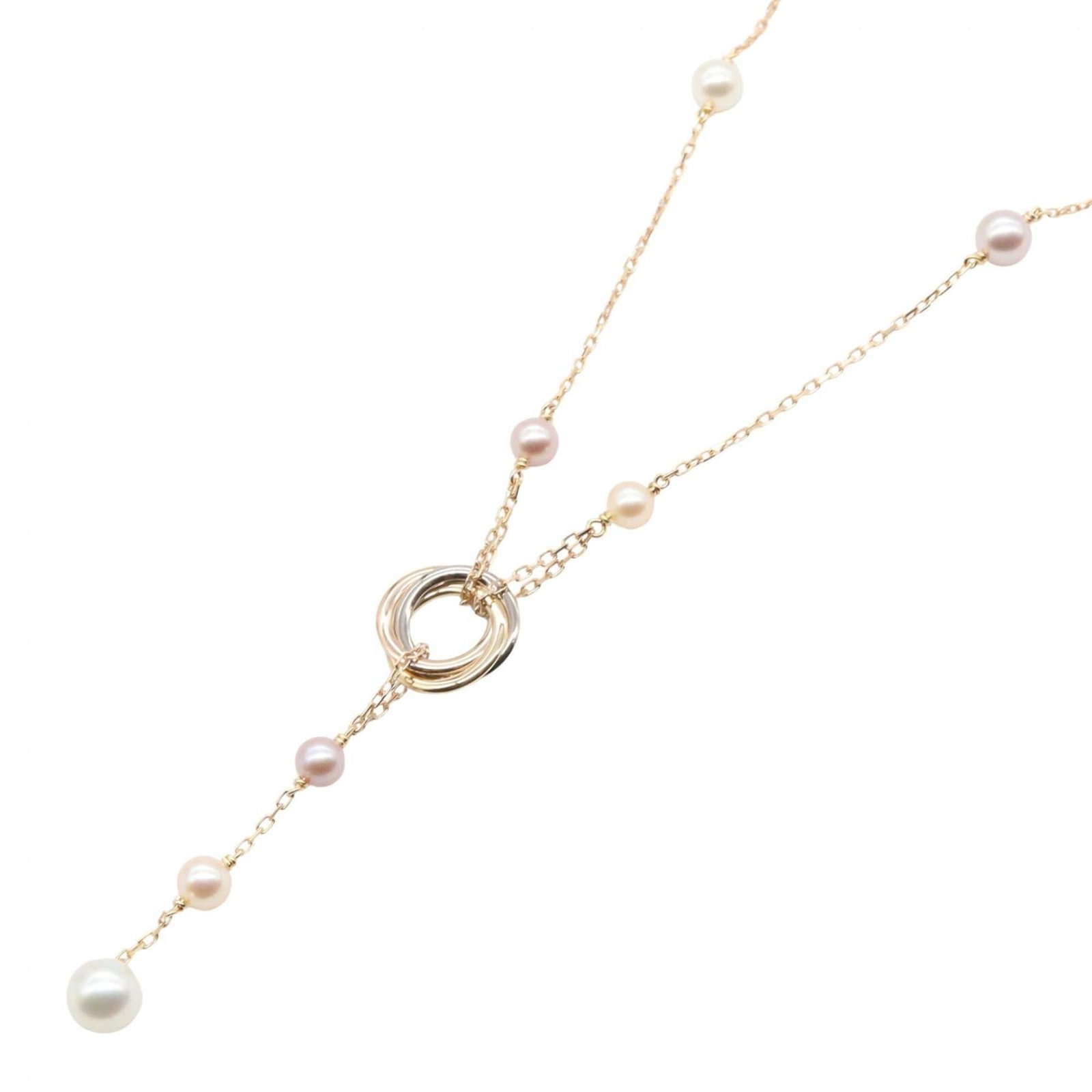 and White - Cartier Trinity Necklace - Pearl 18K Pink Gold (Pink Gold) - Women's: and White - Cartier Trinity Necklace - Pearl 18K Pink Gold (Pink Gold) - Women's Experience the timeless elegance of Cartier with this stunning Trinity Necklace, featuring 18K pink gold and lustrous w