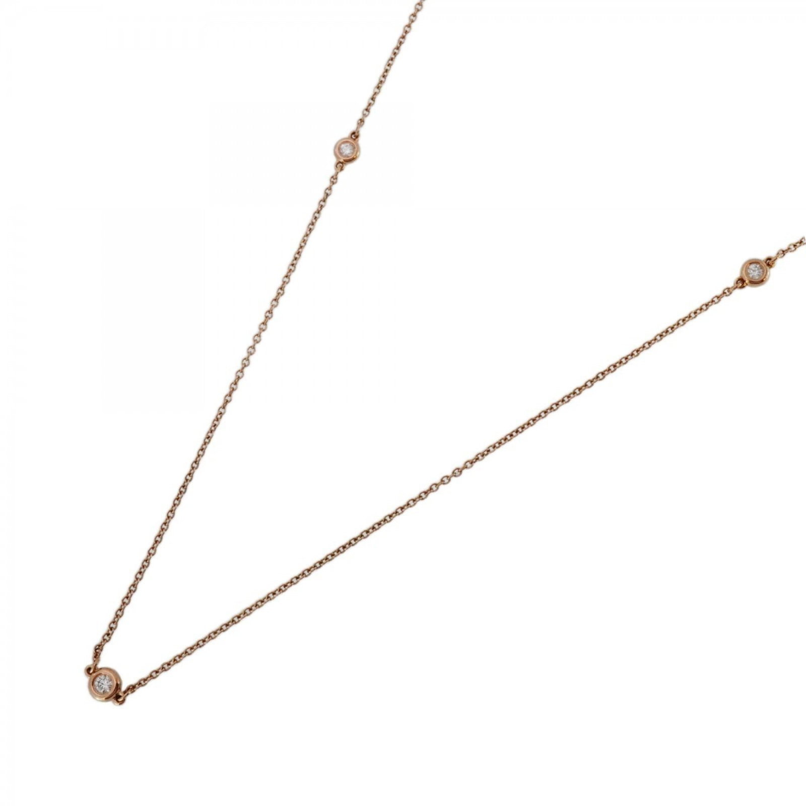 Women's Tiffany Necklace By the Yard Sprinkles 9PD 18KPG Pink Gold Diamond: Women's Tiffany Necklace By the Yard Sprinkles 9PD 18KPG Pink Gold Diamond A stunning Tiffany necklace, crafted from 18K pink gold and adorned with sparkling diamonds, adds a touch of elegance to any