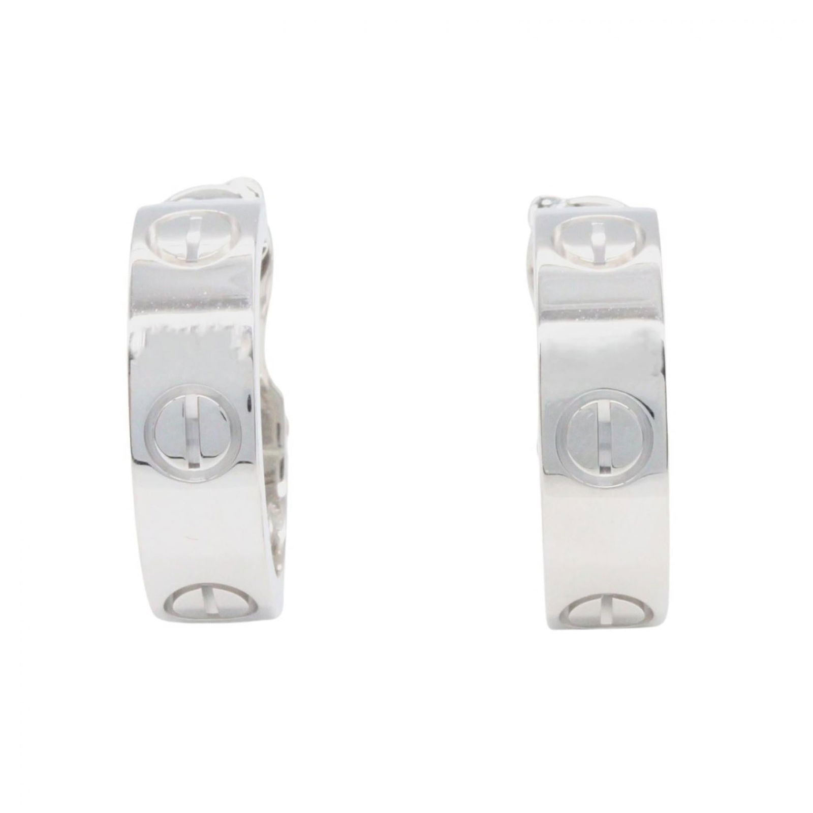 Cartier 18k White Gold Hoop Earrings: Cartier 18k White Gold Hoop Earrings Elevate your style with these stunning Cartier 18k white gold hoop earrings, crafted from high-quality silver that shines with a subtle elegance. With their classi