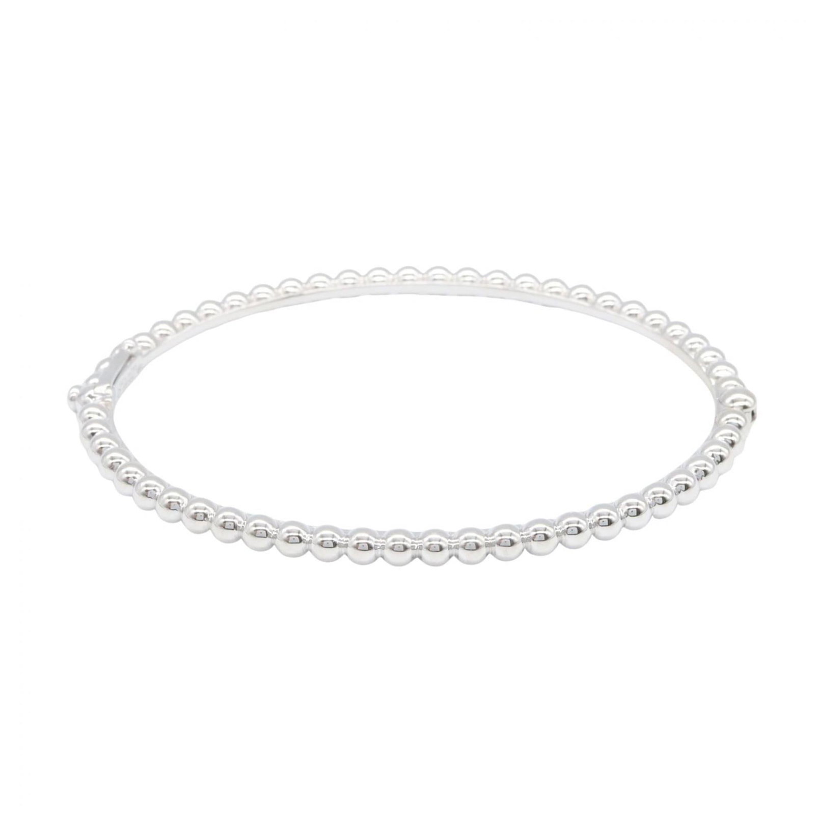 Van Cleef & Arpels White Gold 18k Bangle: Van Cleef & Arpels White Gold 18k Bangle Elevate your style with the timeless elegance of Van Cleef & Arpels' 18k white gold bangle, a masterclass in understated luxury. This beautifully crafted piece