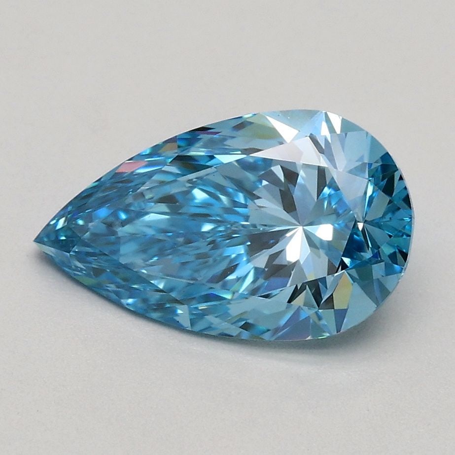 Loose Lab Diamond - IGI Pear 1.2ct Fancy Vivid Blue VVS2: Loose Lab Diamond - IGI Pear 1.2ct Fancy Vivid Blue VVS2 Experience the breathtaking beauty of a lab-grown diamond, certified by IGI as Fancy Vivid Blue, with exceptional clarity and polish. This