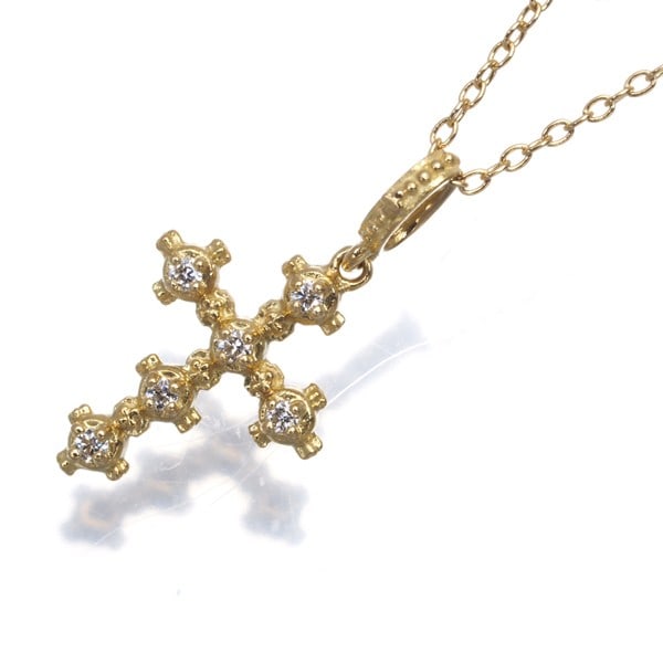 Gold Ahkah Necklace Diamond Cross 18K 750 Yellow: Gold Ahkah Necklace Diamond Cross 18K 750 Yellow Elevate your style with the stunning 18k yellow gold Ahkah Necklace, showcasing a beautiful diamond cross pendant that exudes elegance and sophisticati