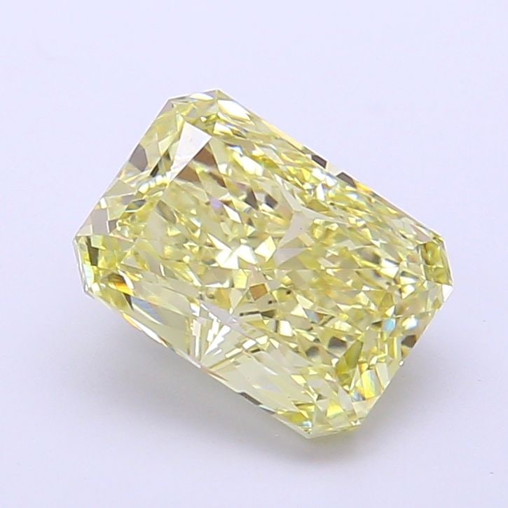 IGI Radiant 2.09ct Fancy Yellow VVS2 Loose Lab Diamond: IGI Radiant 2.09ct Fancy Yellow VVS2 Loose Lab Diamond Experience the unique beauty of a lab-grown Fancy Yellow diamond, certified by IGI as VVS2 in clarity and EX in polish and symmetry. This 2.09ct