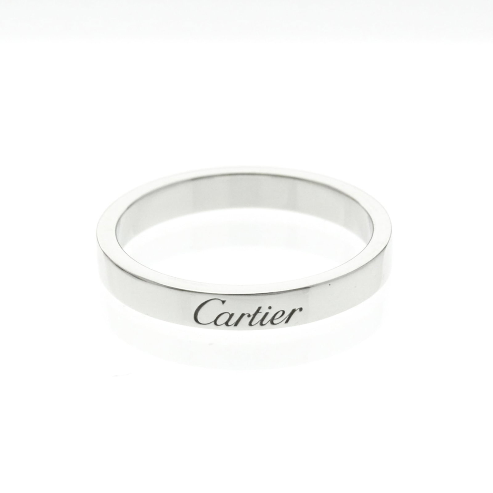 Cartier Band Ring in Platinum: Cartier Band Ring in Platinum A stunning Cartier Band Ring in platinum, this elegant piece boasts a sleek silver finish and slender 2.9mm width, making it a versatile accessory for both men and women.