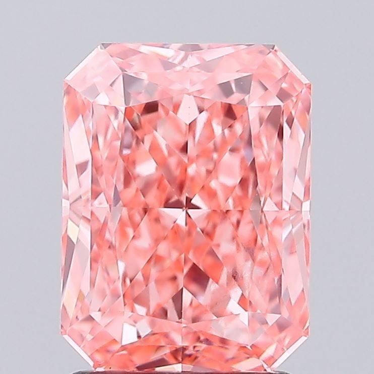 IGI Radiant 2.1ct Fancy Vivid Pink VVS2 Loose Lab Diamond: IGI Radiant 2.1ct Fancy Vivid Pink VVS2 Loose Lab Diamond Experience the breathtaking beauty of this 2.1ct Fancy Vivid Pink VVS2 loose lab diamond, certified by the International Gemological Institute