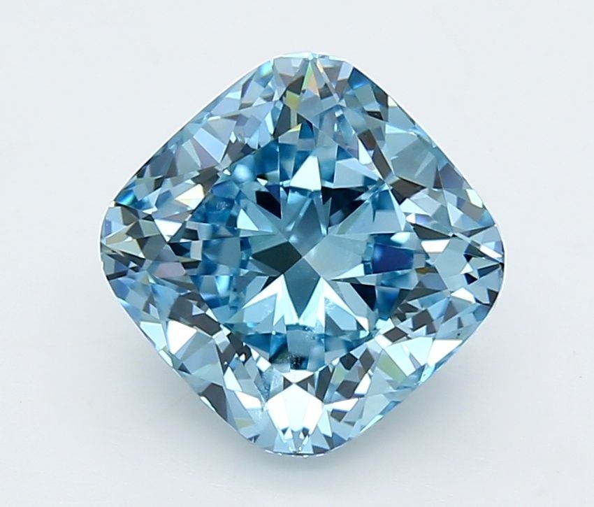 Loose Lab Diamond - IGI Cushion Modified 3.52ct Fancy Vivid Blue VVS2: Loose Lab Diamond - IGI Cushion Modified 3.52ct Fancy Vivid Blue VVS2 A stunning Fancy Vivid Blue lab diamond, certified by the International Gemological Institute (IGI), boasts exceptional clarity an