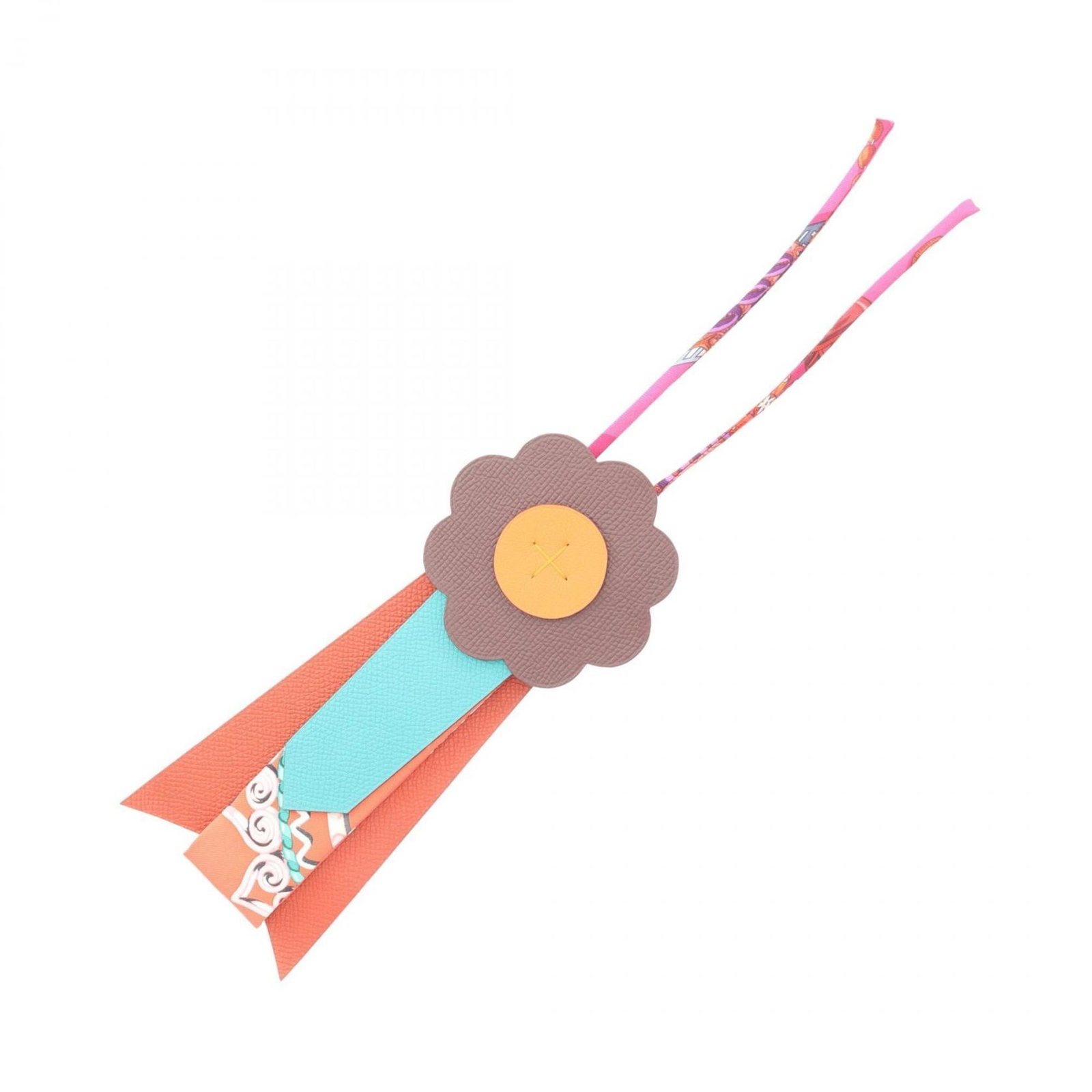 Hermes Epsom Leather Handbag Charm with Silk and Swift Leather: Hermes Epsom Leather Handbag Charm with Silk and Swift Leather Elevate your style with the iconic Hermes Epsom Leather Handbag Charm, expertly crafted from rich Epsom leather and adorned with luxuriou