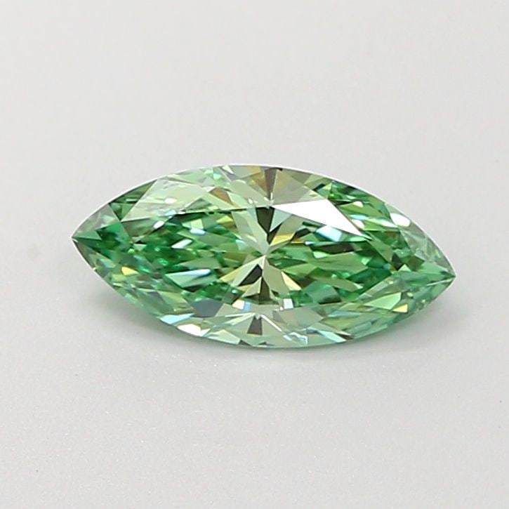 IGI Marquise 0.72ct Fancy Vivid Green VVS2 Loose Lab Diamond: IGI Marquise 0.72ct Fancy Vivid Green VVS2 Loose Lab Diamond Experience the rare beauty of a Fancy Vivid Green lab-grown diamond, boasting exceptional clarity (VVS2) and a mesmerizing color that