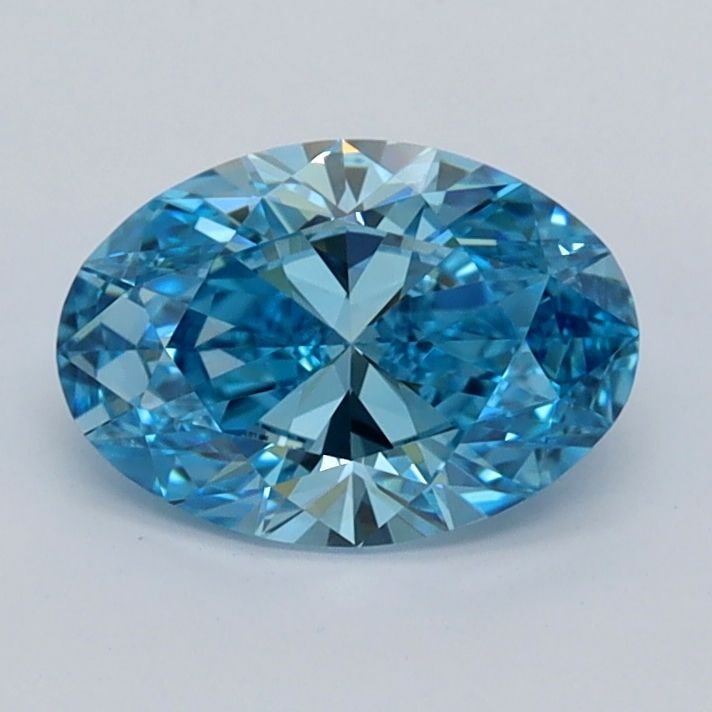 IGI Oval 0.98ct Fancy Vivid Blue VVS1 Loose Lab Diamond: IGI Oval 0.98ct Fancy Vivid Blue VVS1 Loose Lab Diamond Experience the breathtaking beauty of nature in a lab-grown Fancy Vivid Blue diamond, certified by the International Gemological Institute (IGI)