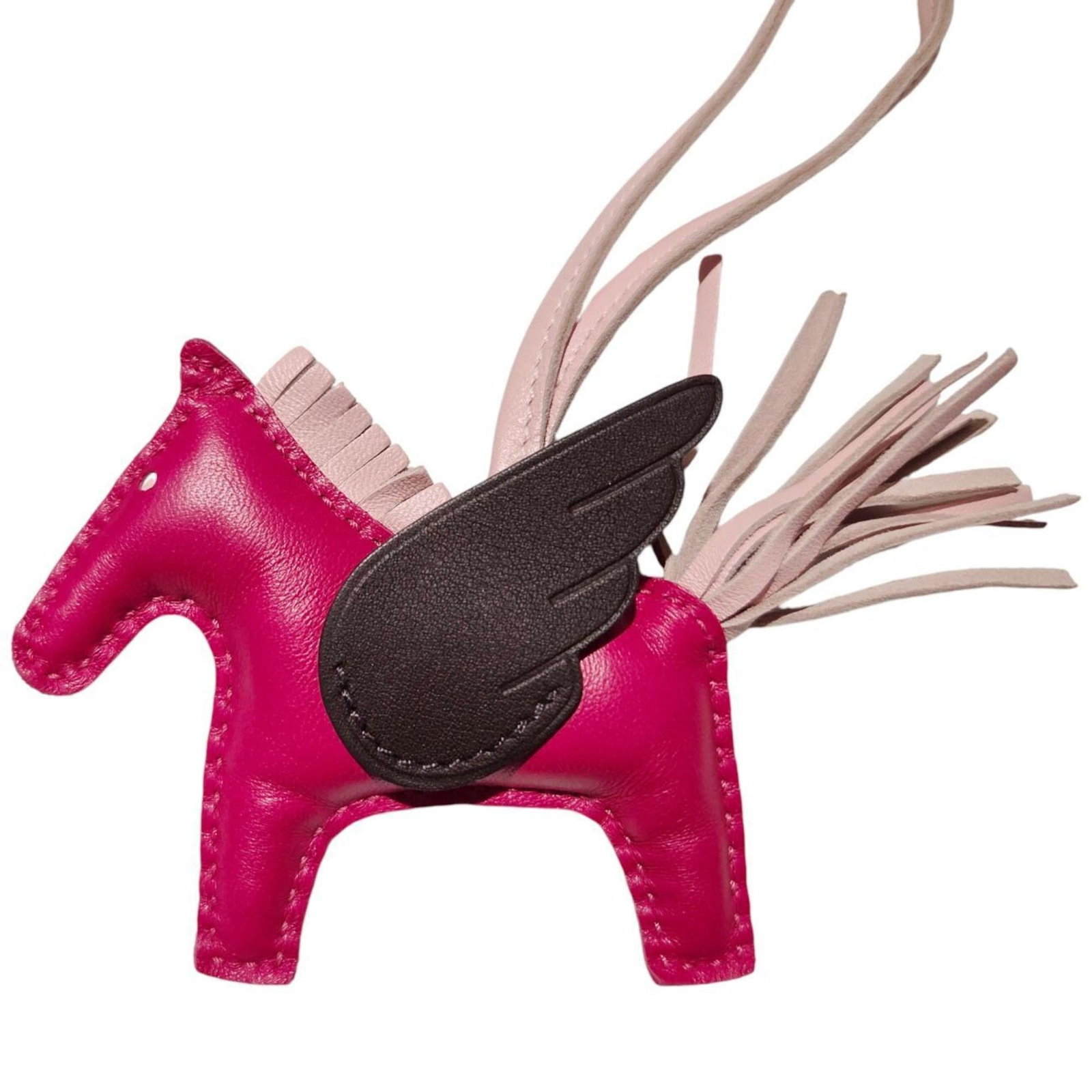 Hermes Agneau Milo Handbag Charm: Hermes Agneau Milo Handbag Charm A delicate and elegant touch for your handbag, the Hermes Agneau Milo charm boasts a stunning rose Sakura hue that adds a pop of sophistication to any outfit. Made fro