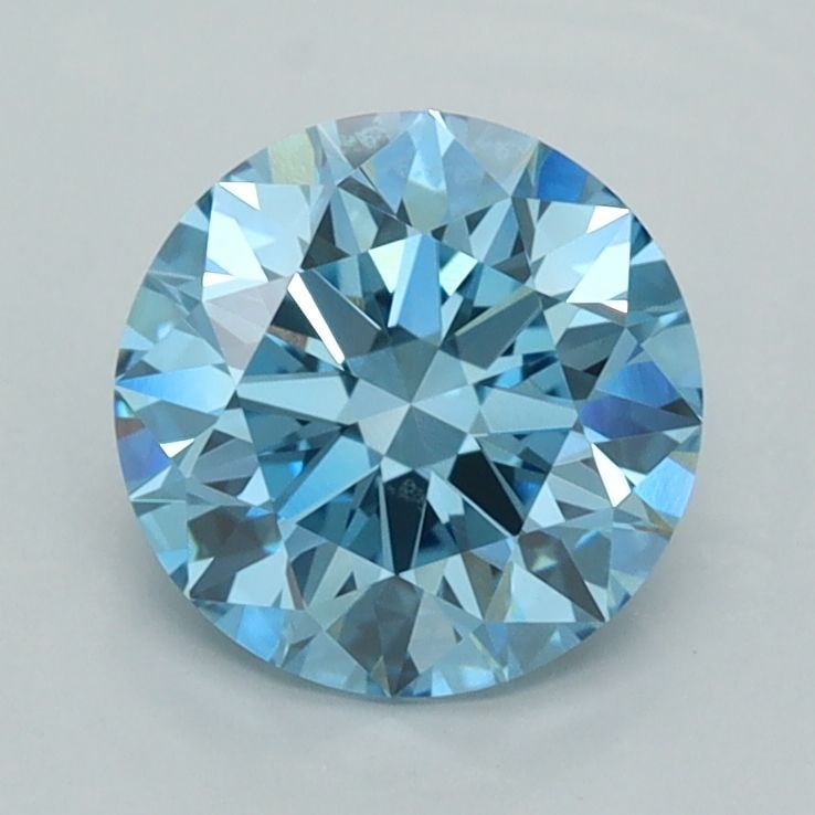 IGI Round 1.51ct Fancy Vivid Blue VVS2 Ideal Loose Lab Diamond: IGI Round 1.51ct Fancy Vivid Blue VVS2 Ideal Loose Lab Diamond Experience the breathtaking beauty of a lab-grown Fancy Vivid Blue diamond, certified by the International Gemological Institute (IGI). T