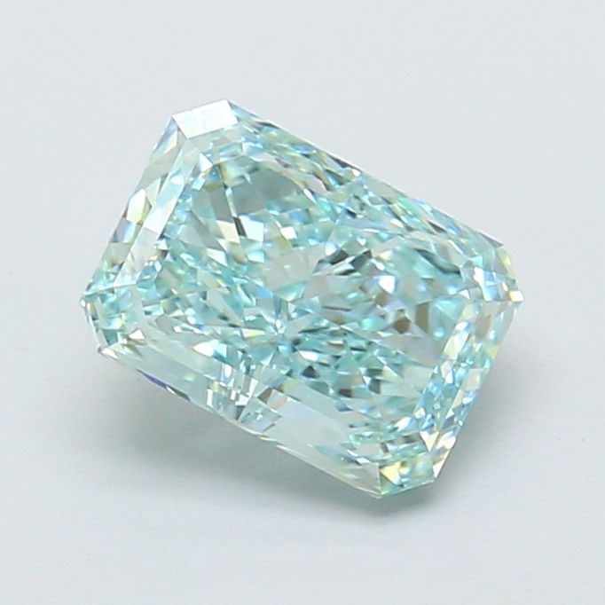 IGI Radiant 2.01ct Fancy Vivid Green Blue VVS2 Loose Lab Diamond: IGI Radiant 2.01ct Fancy Vivid Green Blue VVS2 Loose Lab Diamond Experience the breathtaking beauty of this 2.01ct Fancy Vivid Green Blue VVS2 loose lab diamond, certified by IGI and boasting