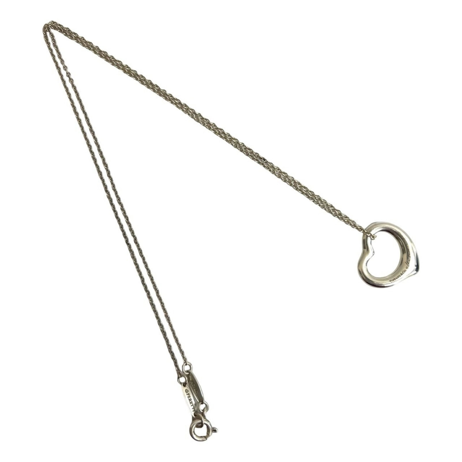 Tiffany & Co. 925 Sterling Silver Open Heart Pendant Choker Necklace: Tiffany & Co. 925 Sterling Silver Open Heart Pendant Choker Necklace Elegant and sophisticated, this Tiffany & Co. sterling silver open heart pendant choker necklace is a timeless piece of jewelry tha