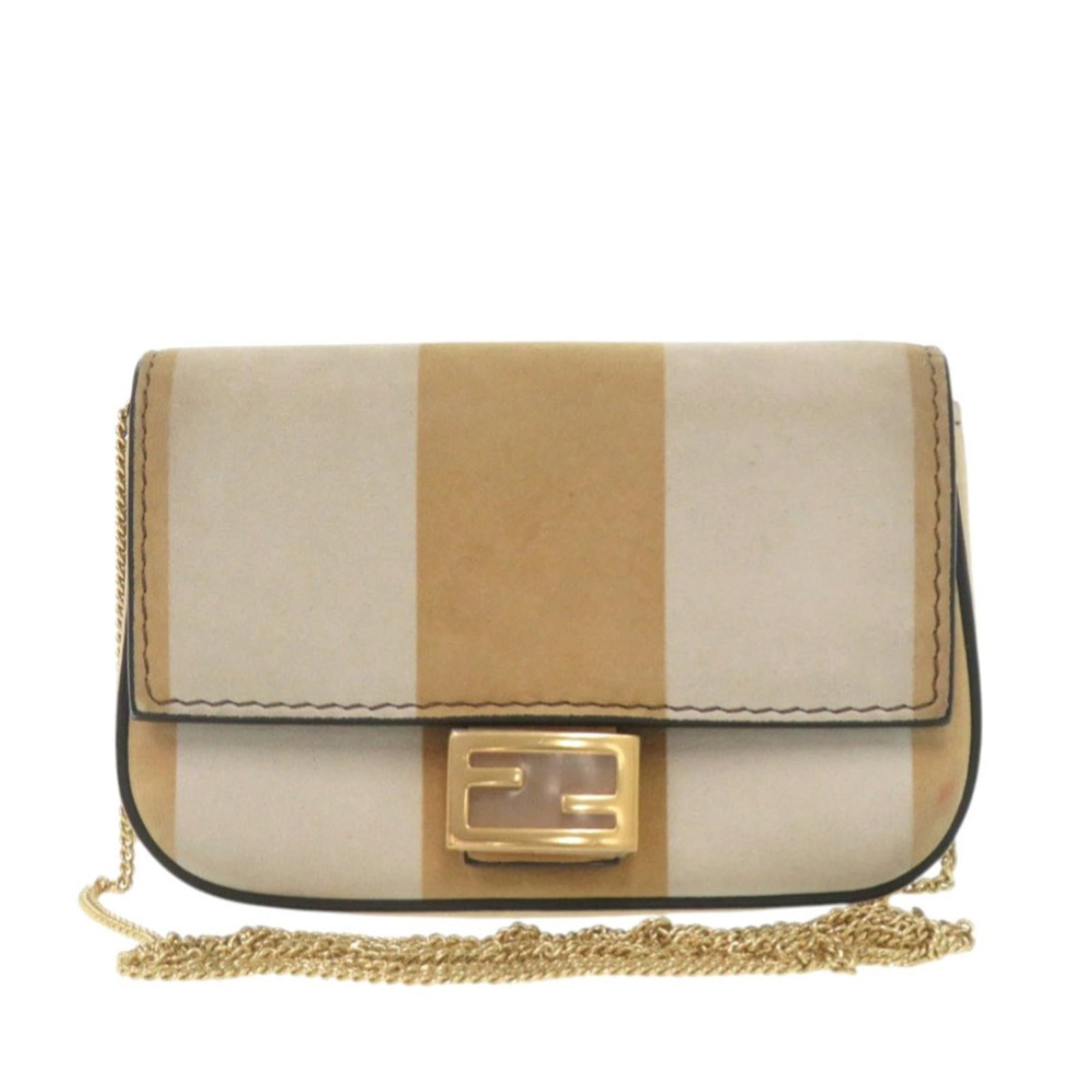 Fendi Handbag with Leather Charm: Fendi Handbag with Leather Charm A stunning Fendi handbag in exquisite beige suede leather, adorned with a charming leather detail that adds a touch of sophistication to any outfit. With its classic d