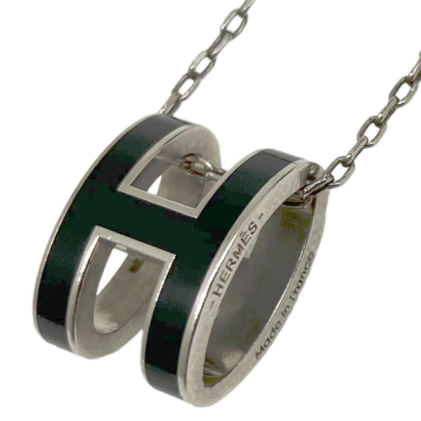 Women's HERMES Pop Ash Necklace H Metal Black Silver: Women's HERMES Pop Ash Necklace H Metal Black Silver Elevate your style with the iconic HERMES Pop Ash Necklace, boasting sleek black and silver metalwork that exudes sophistication. This timeless pie