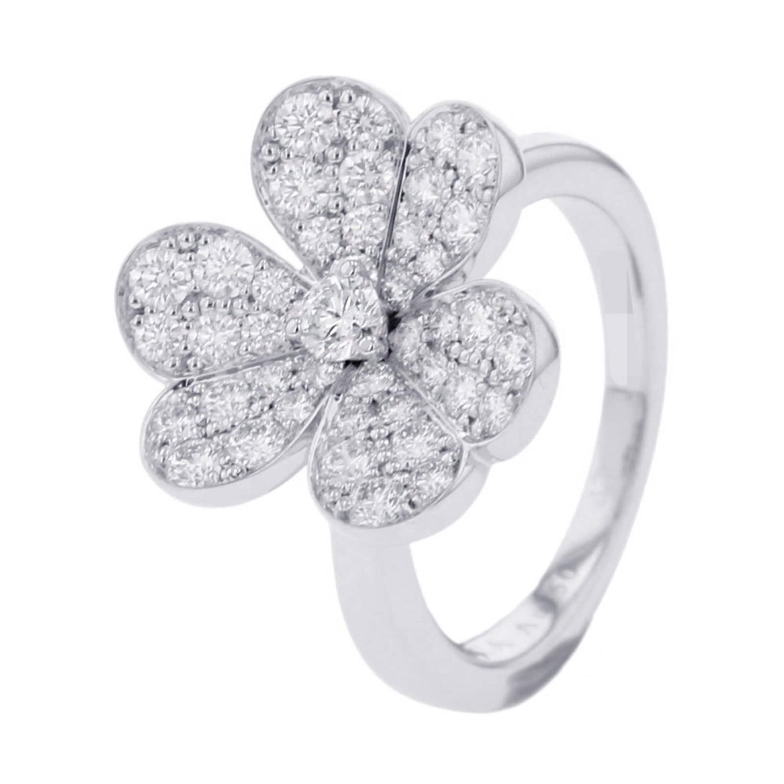 Van Cleef & Arpels White Gold 18K Band Ring: Van Cleef & Arpels White Gold 18K Band Ring Elevate your style with this exquisite Van Cleef & Arpels white gold 18K band ring, boasting a sleek and sophisticated design that exudes luxury. With its h