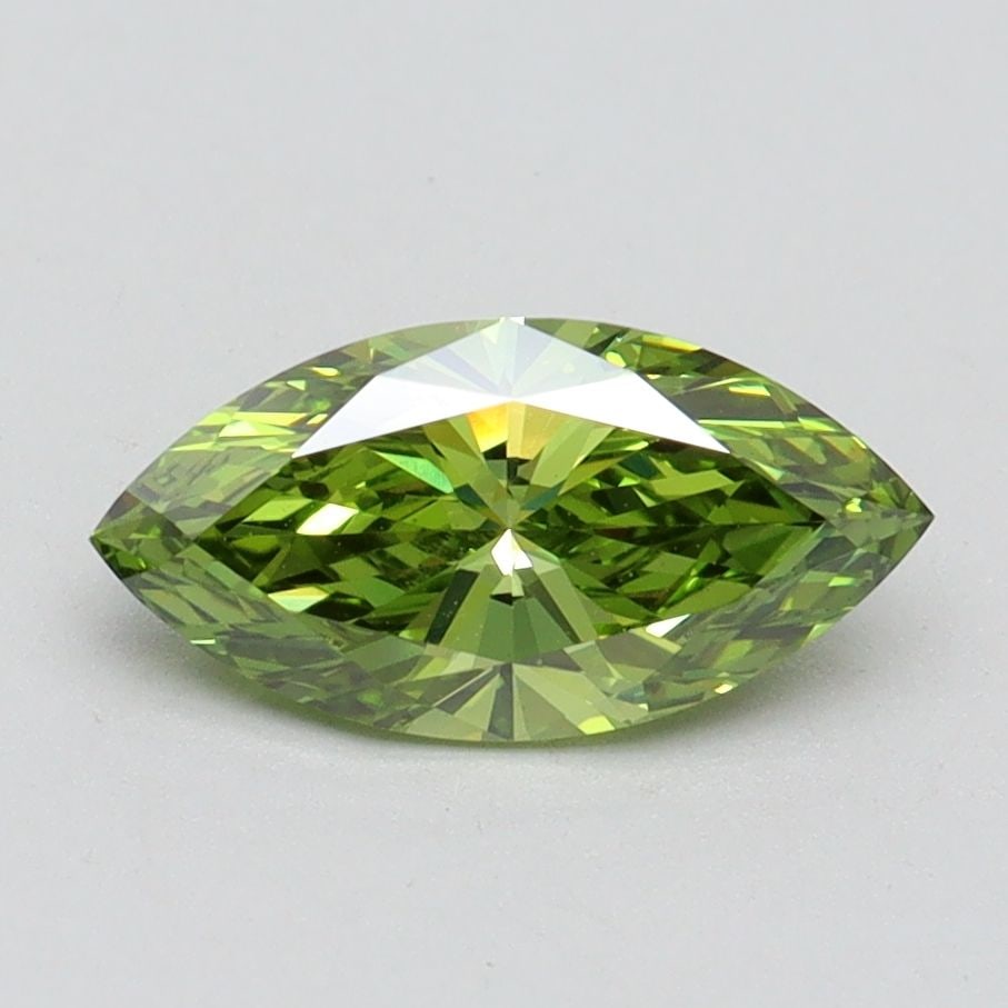 IGI Marquise 1.0ct Fancy Vivid Green VVS2 Loose Lab Diamond: IGI Marquise 1.0ct Fancy Vivid Green VVS2 Loose Lab Diamond Experience the rare beauty of a Fancy Vivid Green diamond, one of the most unique and coveted colors in nature. This 1.0ct lab-grown gem boa