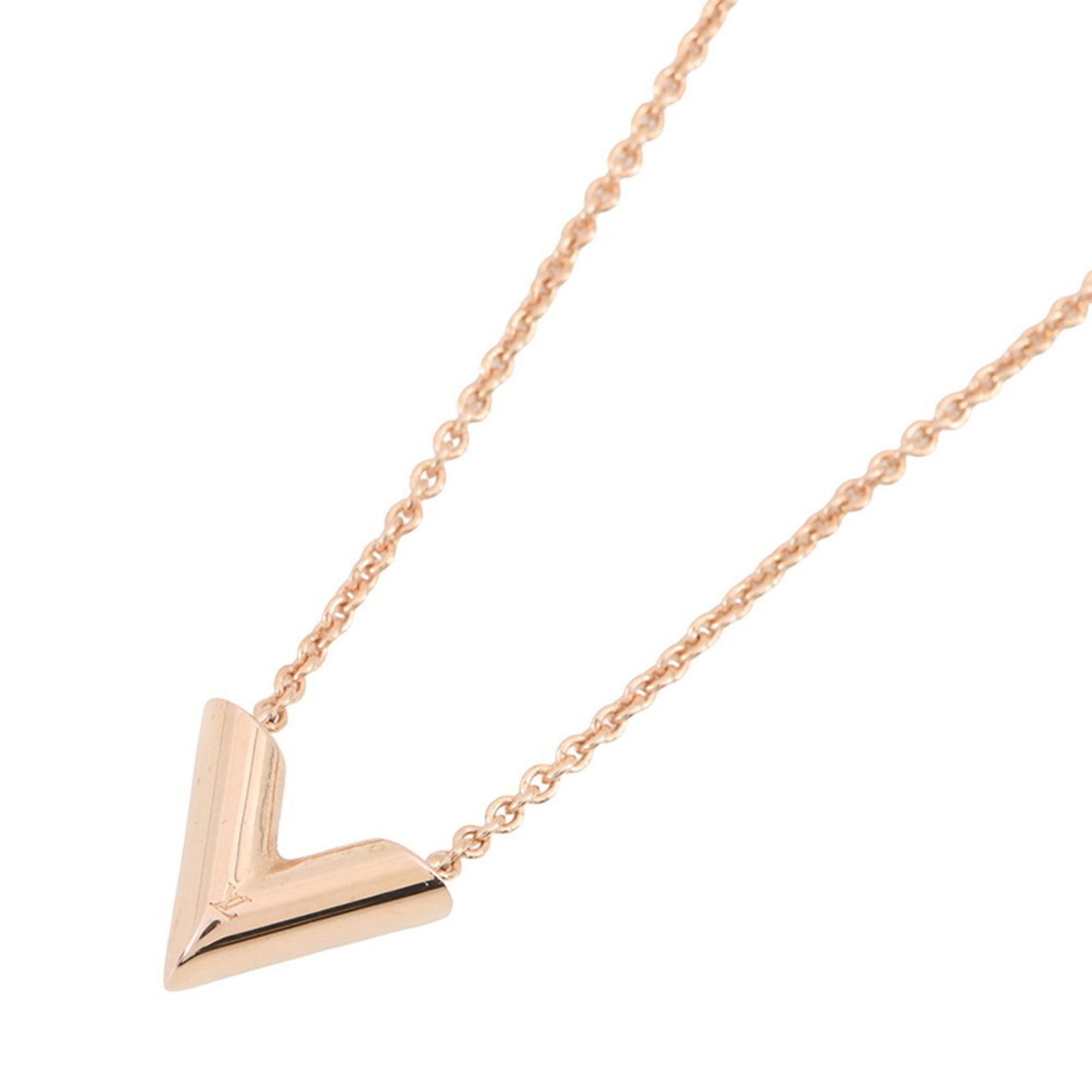 Louis Vuitton Collier Essential Metal Necklace M80137: Louis Vuitton Collier Essential Metal Necklace M80137 Elevate your style with the iconic Louis Vuitton Collier Essential Metal Necklace, boasting a sleek pink gold finish and a timeless 15mm x 15mm pe