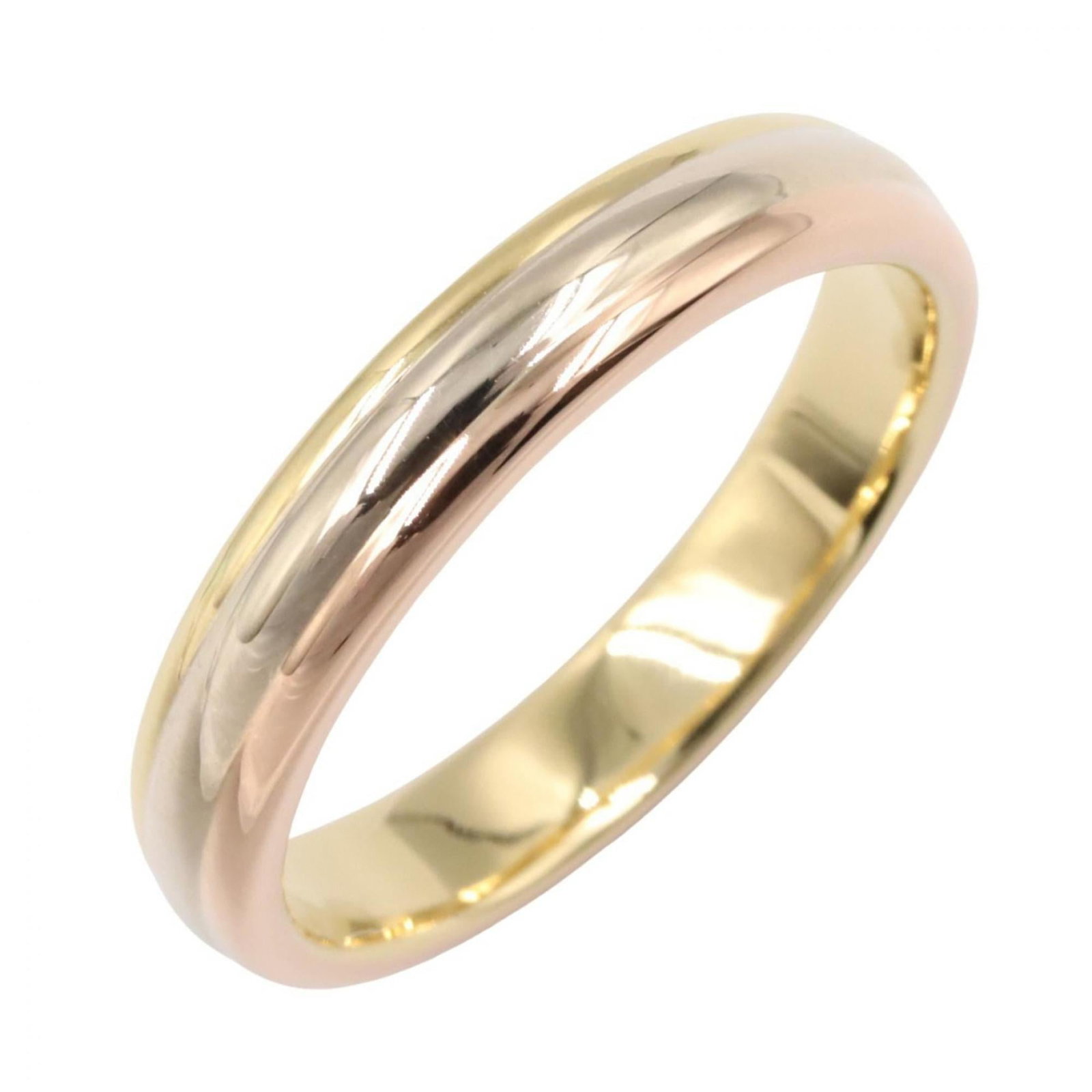 Yellow Gold (18K) - Cartier Band Ring Pink Gold (18K) - White Gold (18K): Yellow Gold (18K) - Cartier Band Ring Pink Gold (18K) - White Gold (18K) A stunning Cartier band ring in 18K pink gold, white gold, and yellow gold, this elegant accessory is perfect for adding a touc
