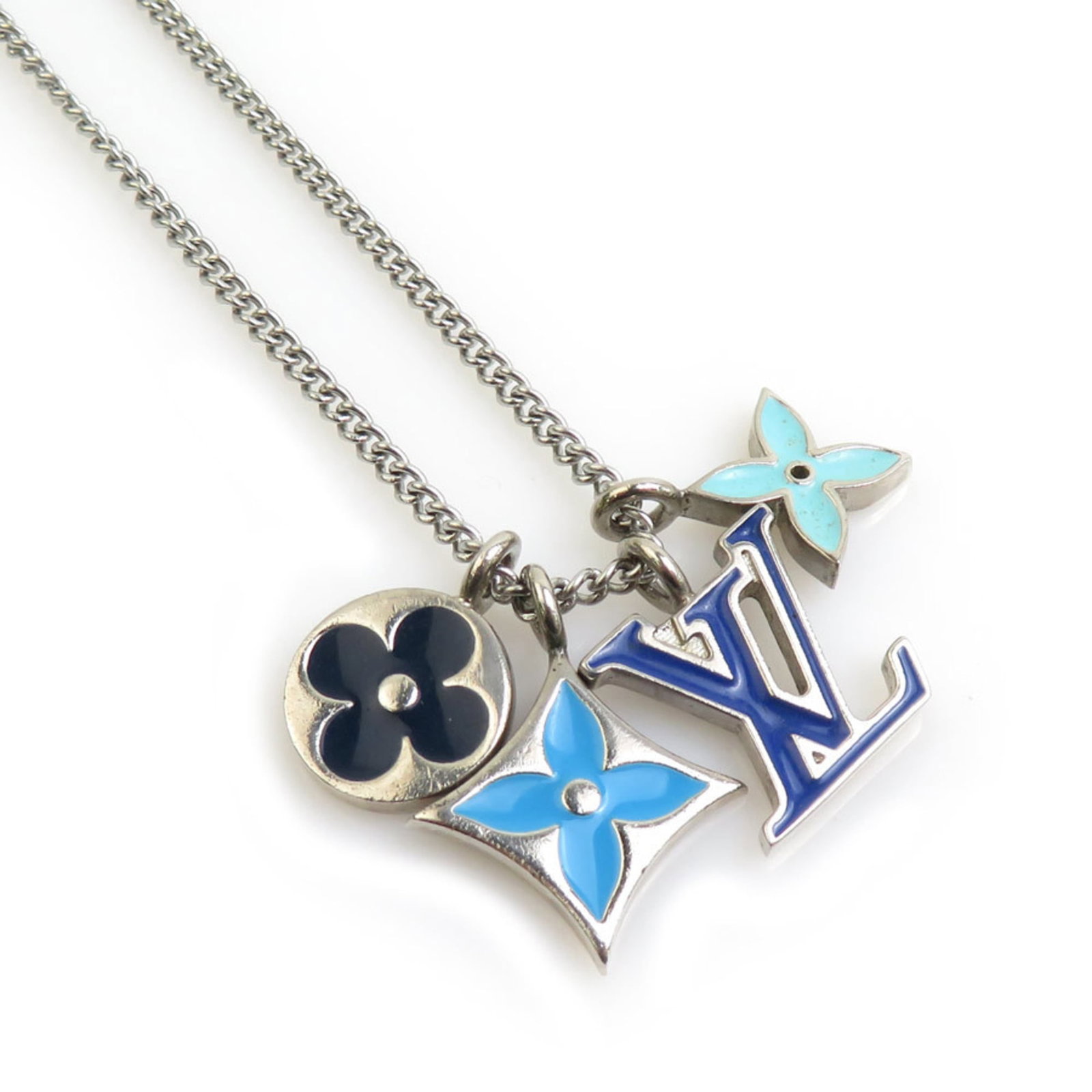e61538i - Louis Vuitton LV Instinct Metal Enamel Necklace Pendant in Silver and Blue - Men's -: e61538i - Louis Vuitton LV Instinct Metal Enamel Necklace Pendant in Silver and Blue - Men's - M00917 - Free Shipping Elevate your style with the iconic Louis Vuitton LV Instinct Metal Enamel Necklace