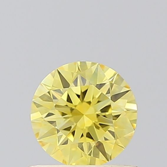 IGI Round 0.53ct Fancy Vivid Yellow VVS2 Ideal Loose Lab Diamond: IGI Round 0.53ct Fancy Vivid Yellow VVS2 Ideal Loose Lab Diamond Experience the brilliance of nature in this stunning 0.53ct Fancy Vivid Yellow VVS2 Ideal lab-grown diamond, certified by IGI and