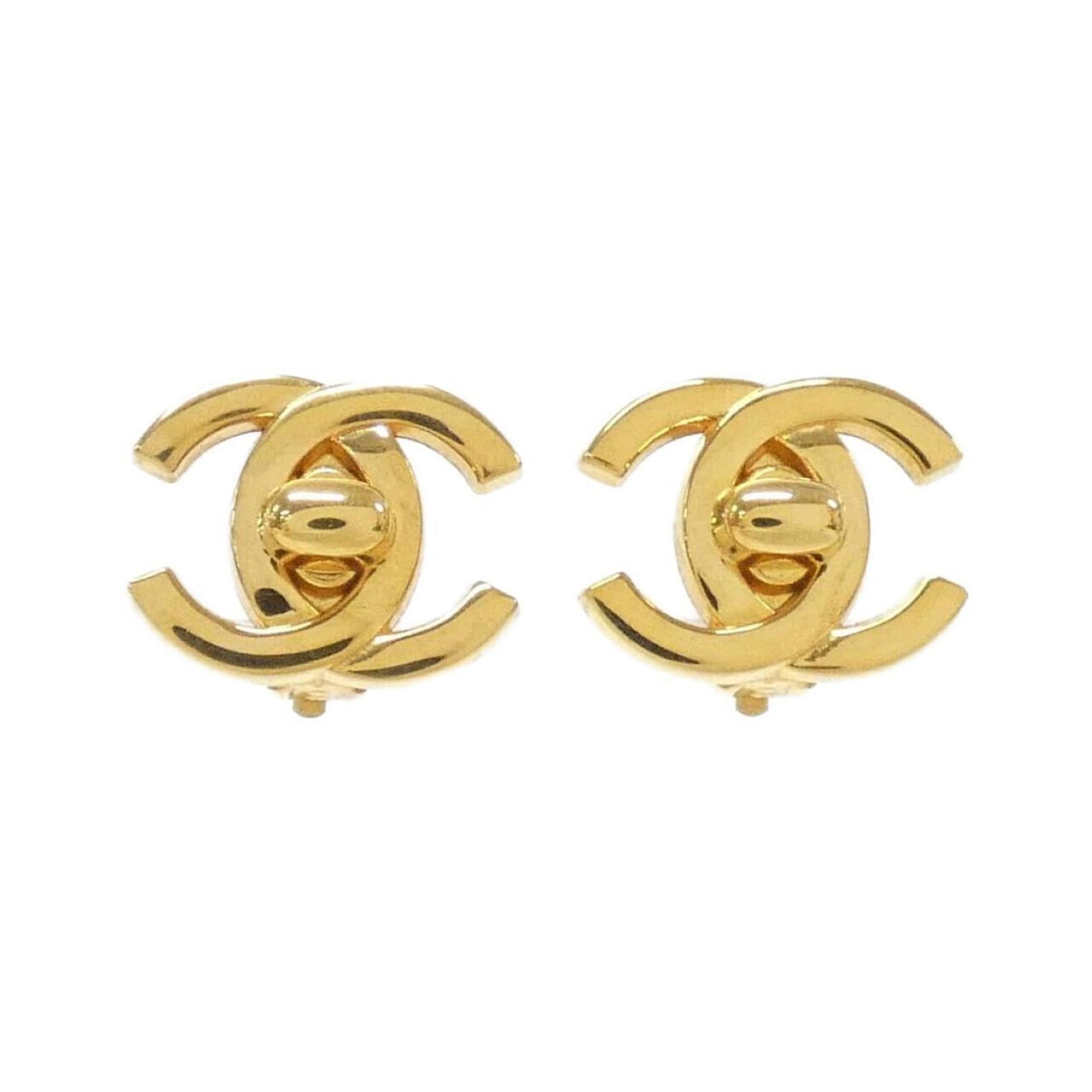 Earrings Chanel Clip: Earrings Chanel Clip Elevate your everyday style with these exquisite Chanel clip earrings, crafted in 18k gold and boasting the iconic interlocking CC logo. With their sleek design and versatile size
