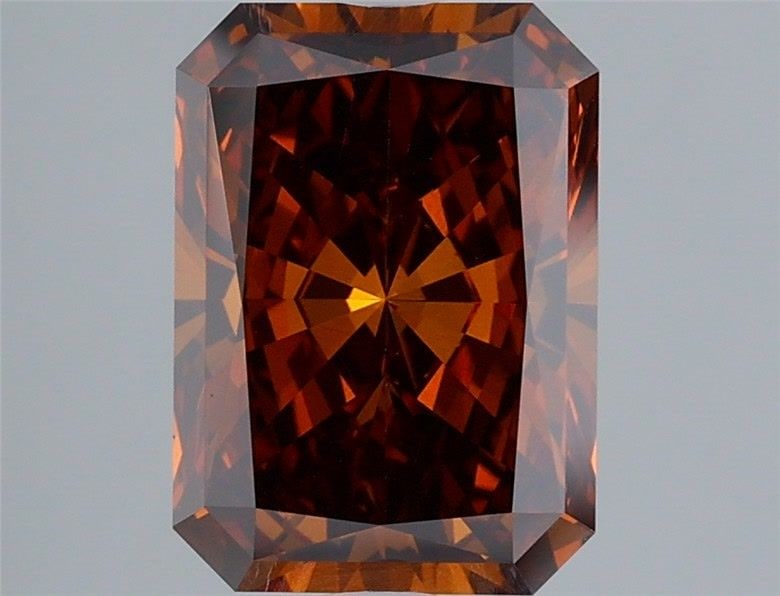 IGI Radiant 3.08ct Fancy Deep Brownish Orange VVS2 Loose Lab Diamond: IGI Radiant 3.08ct Fancy Deep Brownish Orange VVS2 Loose Lab Diamond Experience the unique beauty of this 3.08ct Fancy Deep Brownish Orange VVS2 loose lab diamond, certified by IGI and boasting except