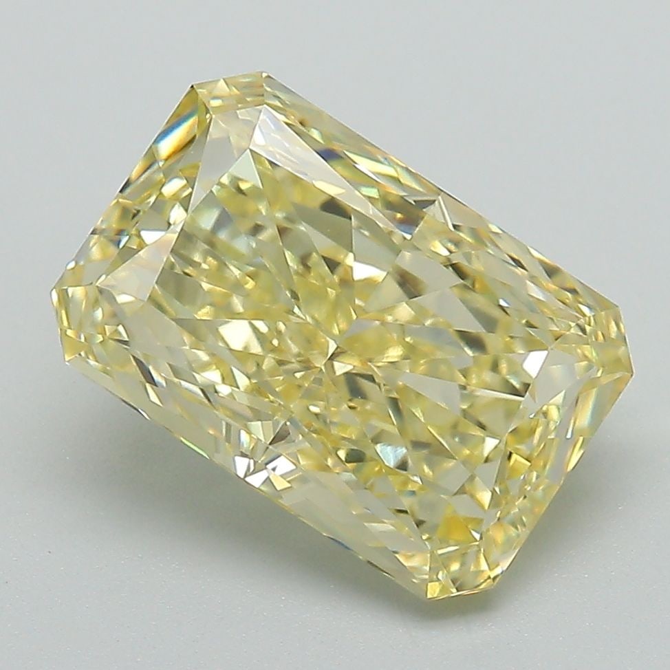 IGI Radiant 3.86ct Fancy Intense Yellow VVS2 Loose Lab Diamond: IGI Radiant 3.86ct Fancy Intense Yellow VVS2 Loose Lab Diamond Experience the vibrant warmth of a rare lab-grown Fancy Intense Yellow diamond, certified by IGI as VVS2 in clarity and boasting exceptio