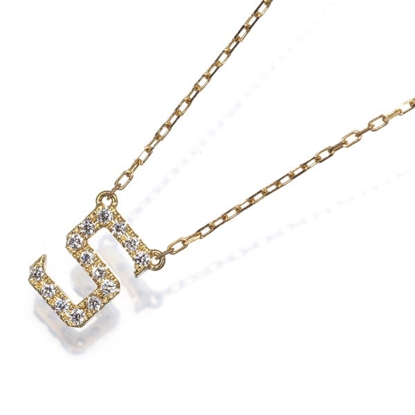 18k Yellow Gold Diamond Initial Necklace, 0.06ct, Alphabet S: 18k Yellow Gold Diamond Initial Necklace, 0.06ct, Alphabet S Elevate your style with this stunning 18k yellow gold diamond initial necklace, set in Japan and boasting a natural 0.06ct diamond at its c