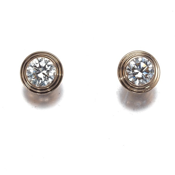Gold Cartier Earrings Diamond D'Amour Mm 18K 750 Rose (1 of 6)