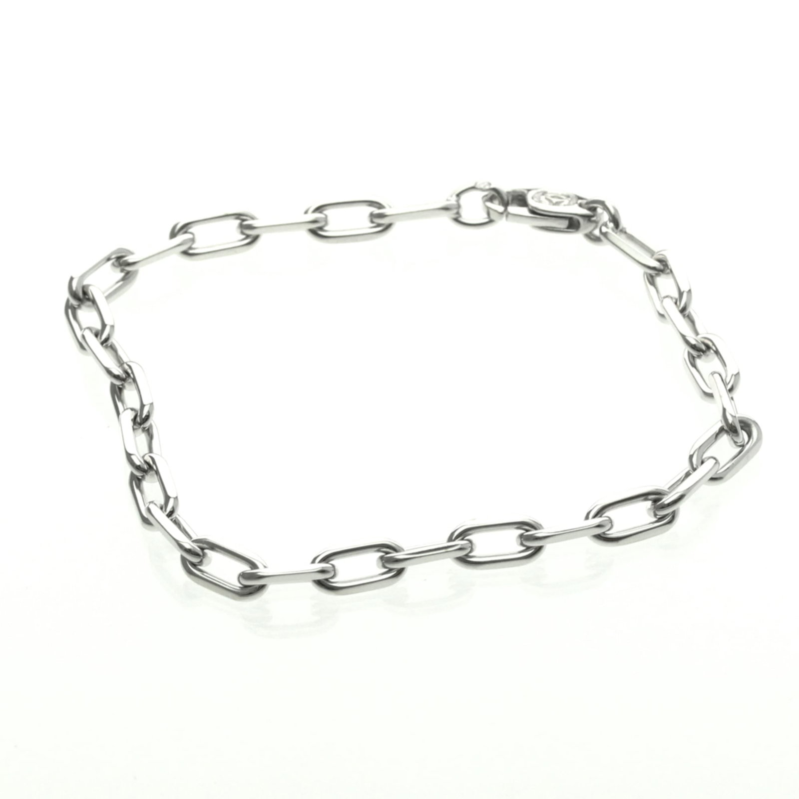 Cartier Charm Bracelet in 18k White Gold: Cartier Charm Bracelet in 18k White Gold A stunning Cartier charm bracelet in 18k white gold, perfect for adding a touch of luxury to any outfit. With its sleek design and high-quality materials, this