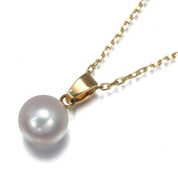 Mikimoto 18k Yellow Gold Akoya Pearl Solitaire Necklace 7.5mm: Mikimoto 18k Yellow Gold Akoya Pearl Solitaire Necklace 7.5mm Elevate your elegance with this stunning 18k yellow gold Mikimoto necklace, showcasing a luminous 7.5mm Akoya pearl solitaire that exudes