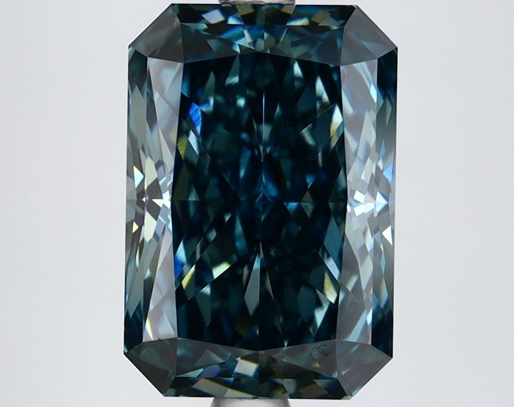 IGI Radiant 4.11ct Fancy Deep Blueish Green VVS2 Loose Lab Diamond (1 of 1)