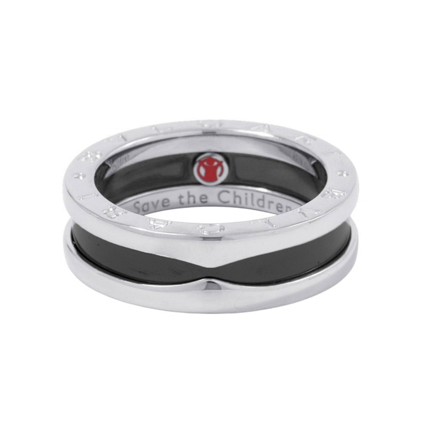 Silver 925 - Bvlgari Band Ring Ceramic: Silver 925 - Bvlgari Band Ring Ceramic Elevate your style with the sleek and sophisticated Bvlgari band ring, crafted from durable silver 925 and striking ceramic details in a timeless black hue. This