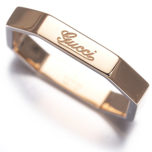 Gold Gucci Ring Octagonal Band Us5.25-5.5 18K 750 Rose: Gold Gucci Ring Octagonal Band Us5.25-5.5 18K 750 Rose Elevate your style with the luxurious 18k rose gold Octagonal Ring from Gucci, crafted in Italy to perfection. This stunning ring boasts an octag