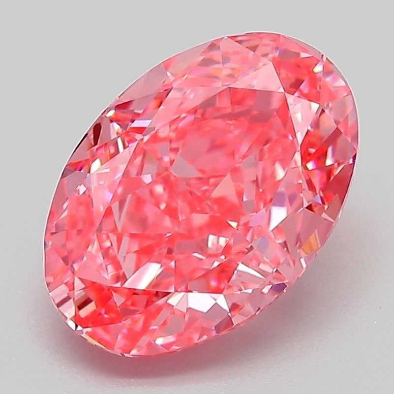IGI Oval 3.09ct Fancy Vivid Pink VVS2 Loose Lab Diamond: IGI Oval 3.09ct Fancy Vivid Pink VVS2 Loose Lab Diamond Experience the rare beauty of a Fancy Vivid Pink diamond, one of the most coveted colors in the world of gemstones. This exquisite 3.09ct lab-gr
