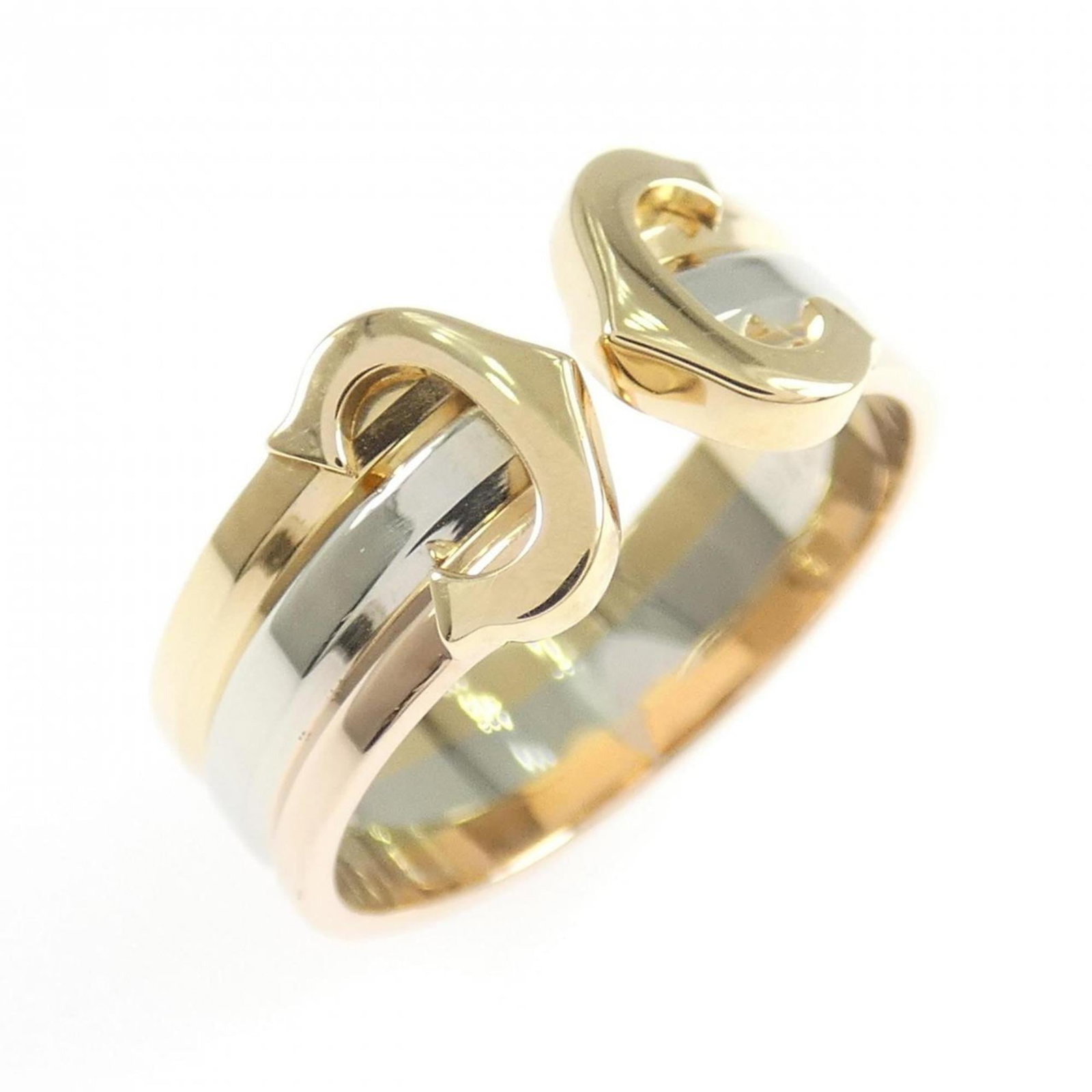 Yellow Gold (18K) - Cartier Band Ring Pink Gold (18K) - White Gold (18K): Yellow Gold (18K) - Cartier Band Ring Pink Gold (18K) - White Gold (18K) A stunning Cartier band ring in 18K pink, white, and yellow gold, offering a unique blend of elegance and versatility. With its