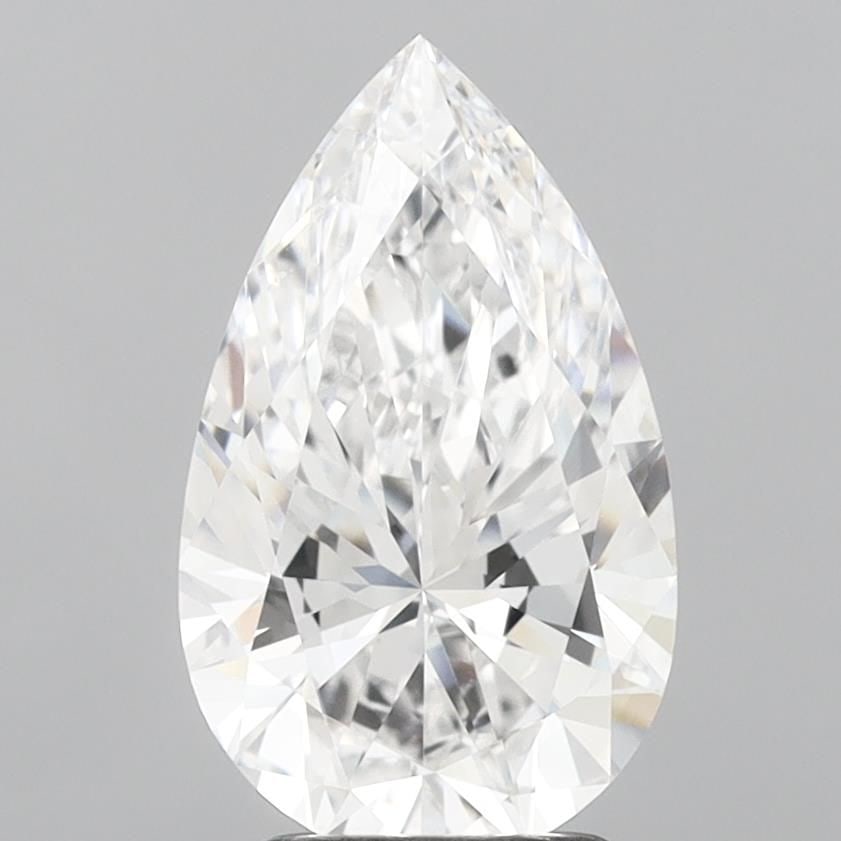 Loose Lab Diamond - IGI Pear 2.76ct D VVS2: Loose Lab Diamond - IGI Pear 2.76ct D VVS2 A rare and exceptional lab-grown diamond, this 2.76ct Pear-cut gem boasts an impressive D color grade, VVS2 clarity, and EX polish and symmetry. Certified by