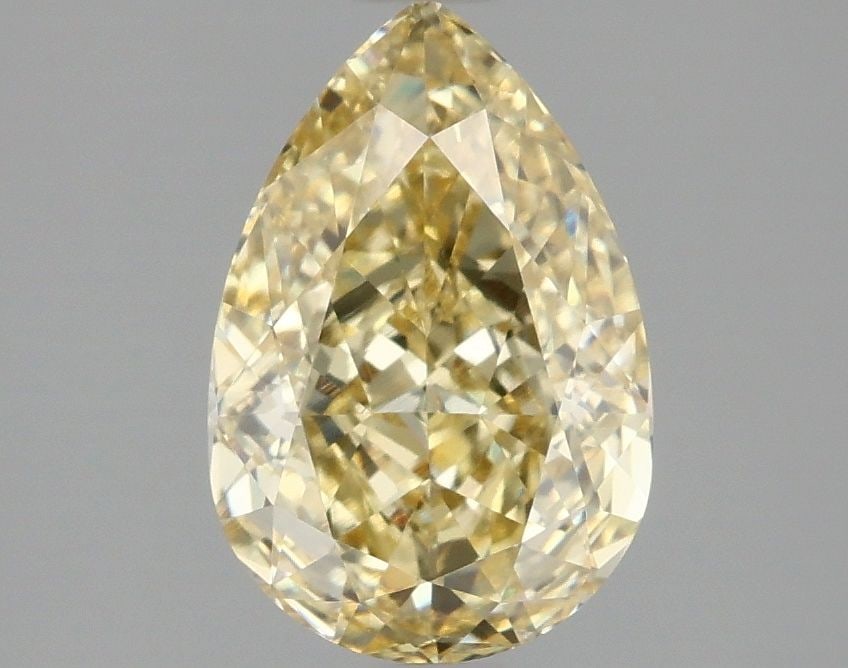 Loose Lab Diamond - IGI Pear 2.09ct Fancy Intense Yellow VVS2: Loose Lab Diamond - IGI Pear 2.09ct Fancy Intense Yellow VVS2 Experience the vibrant warmth of a genuine lab-grown diamond, boasting an impressive 2.09ct Fancy Intense Yellow color and exceptional cla
