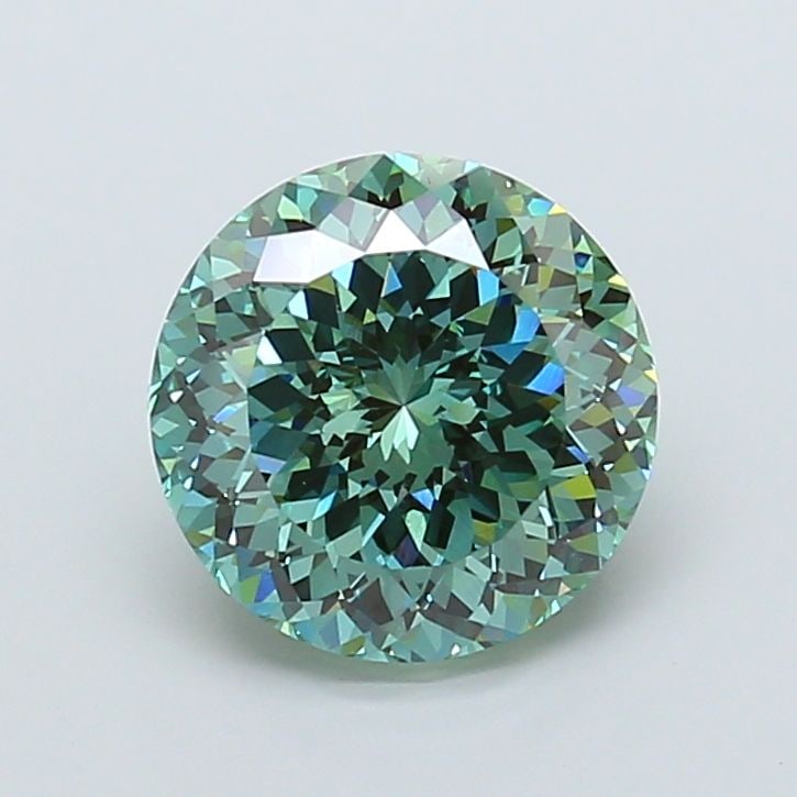 IGI Round 7.09ct Fancy Vivid Green VVS2 Lab Diamond: IGI Round 7.09ct Fancy Vivid Green VVS2 Lab Diamond Experience the breathtaking beauty of nature in a lab-grown diamond, certified by the International Gemological Institute (IGI). This stunning 7.09c