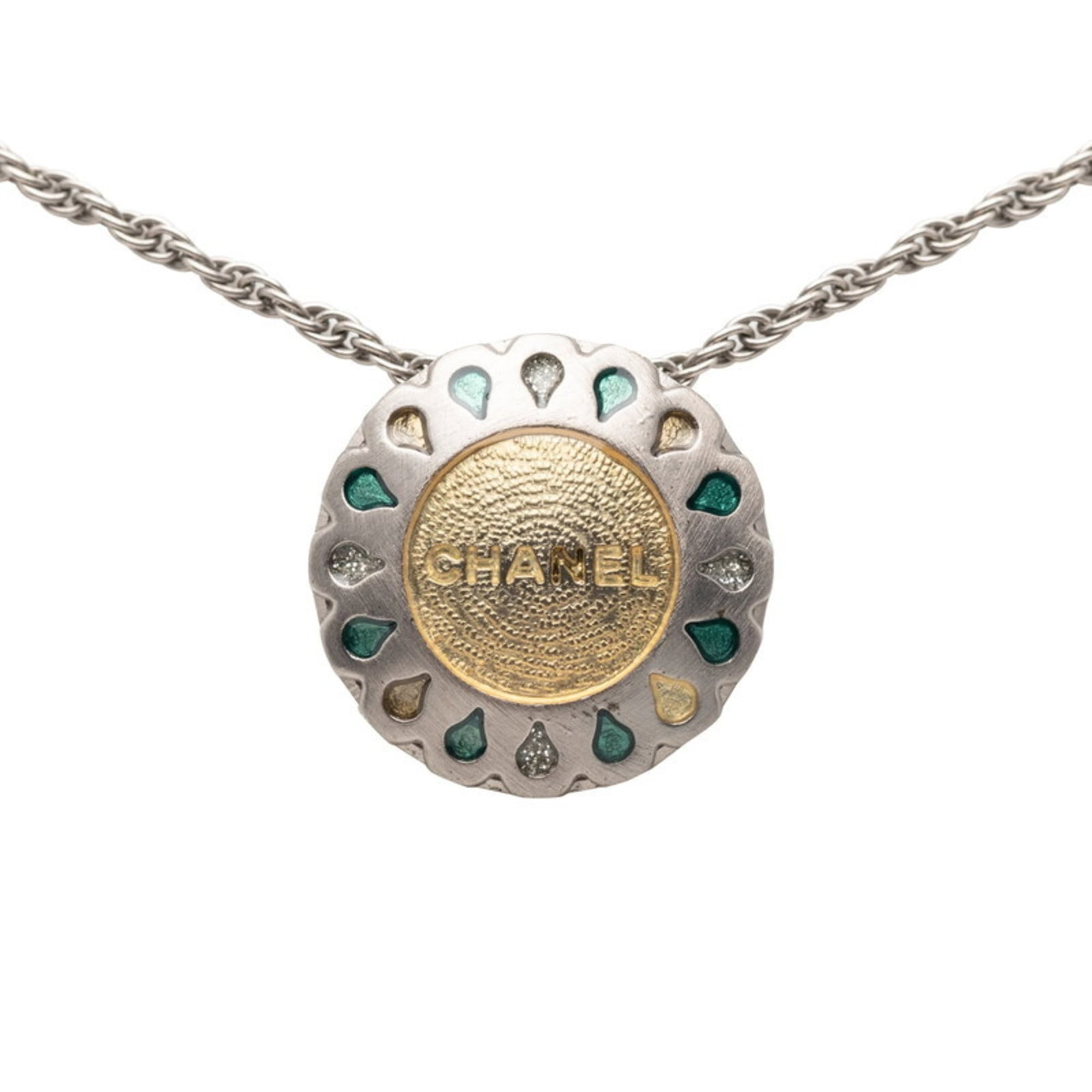 women. Chanel necklace in silver and multicolored metal for: women. Chanel necklace in silver and multicolored metal for A vibrant Chanel necklace in silver and multicolored metal adds a pop of personality to any outfit, its unique design making it a standout