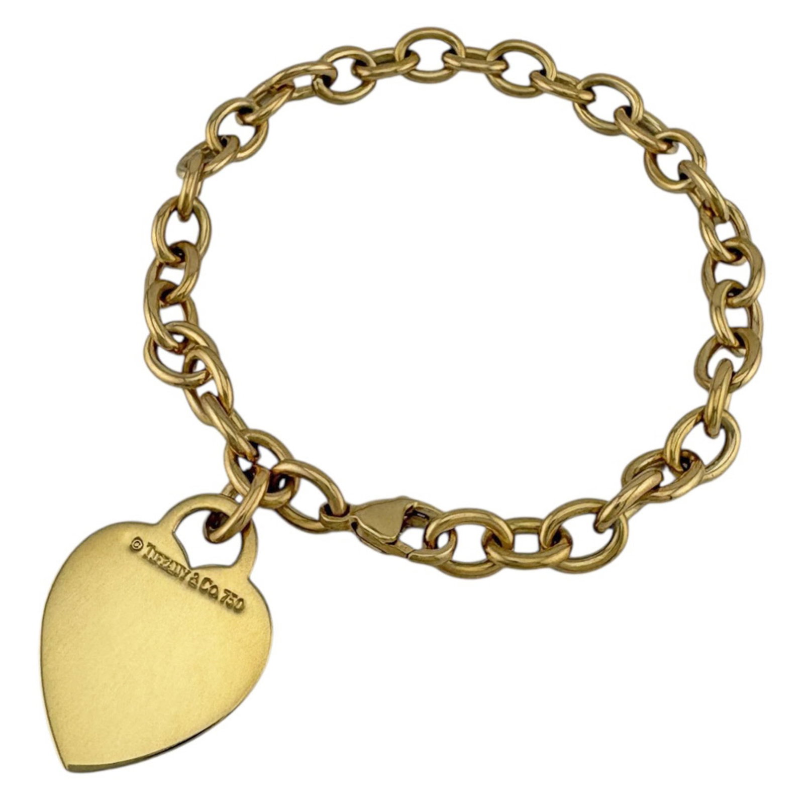 (18K) Tiffany Charm Bracelet Yellow Gold: (18K) Tiffany Charm Bracelet Yellow Gold Elevate your style with the timeless elegance of Tiffany & Co.'s 18K yellow gold charm bracelet, featuring delicate charms that add a touch of sophistication t