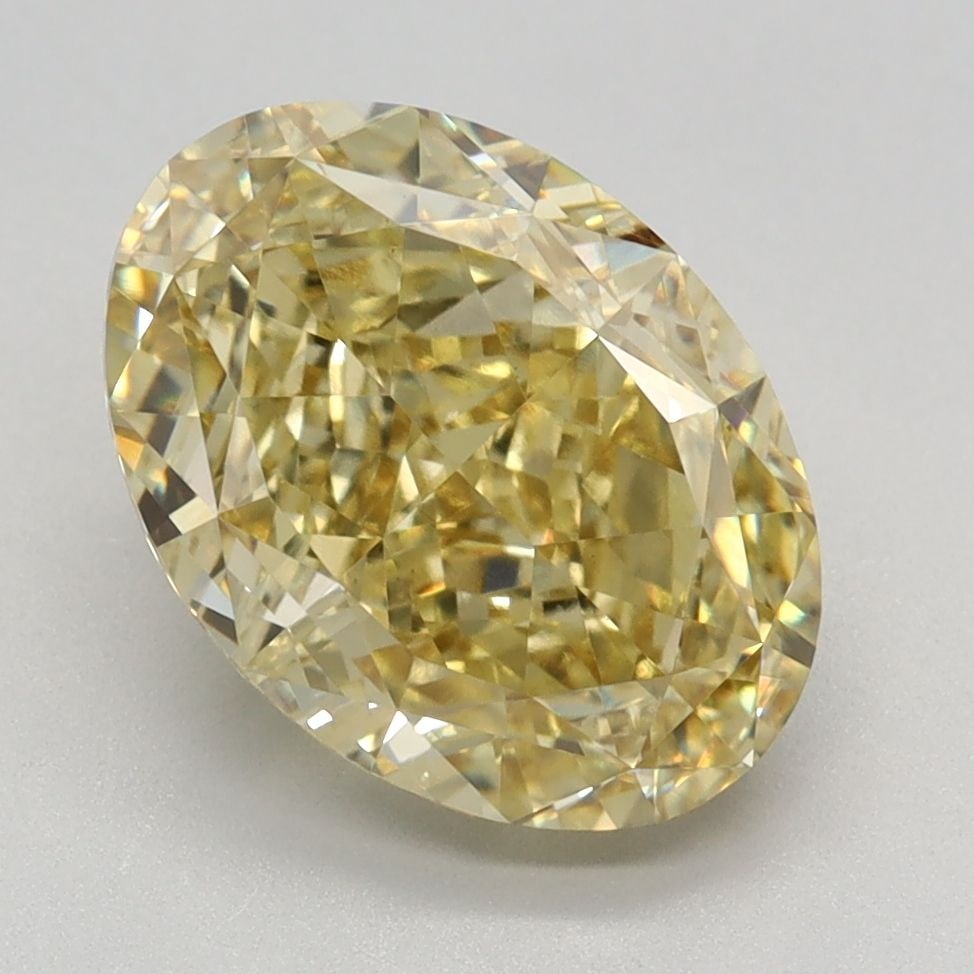 IGI Oval 3.26ct Fancy Intense Yellow VVS2 Loose Lab Diamond: IGI Oval 3.26ct Fancy Intense Yellow VVS2 Loose Lab Diamond Experience the warmth and brightness of a genuine lab-grown Fancy Intense Yellow diamond, certified by IGI as VVS2 in clarity and EX in