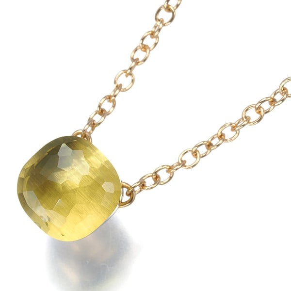 Pomellato 18k White Rose Gold Lemon Quartz Nudo Necklace: Pomellato 18k White Rose Gold Lemon Quartz Nudo Necklace Elevate your style with the Pomellato 18k White Rose Gold Lemon Quartz Nudo Necklace, a masterful blend of Italian craftsmanship and natural be