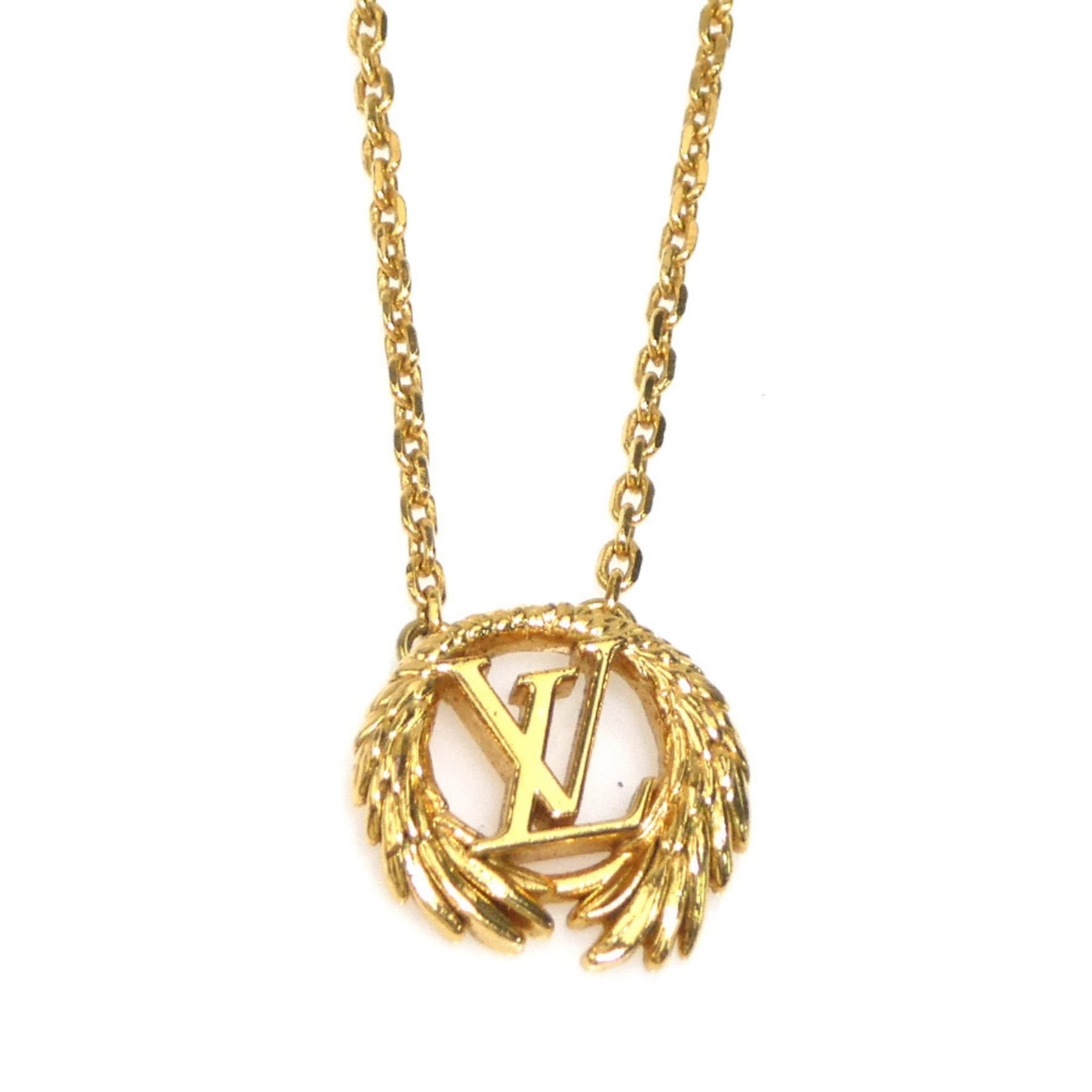 Louis Vuitton Angel Metal Gold Collier Necklace (Women's, M64291): Louis Vuitton Angel Metal Gold Collier Necklace (Women's, M64291) Elevate your style with the iconic Louis Vuitton Angel Metal Gold Collier Necklace, boasting a sleek 15mm x 15mm pendant set against a