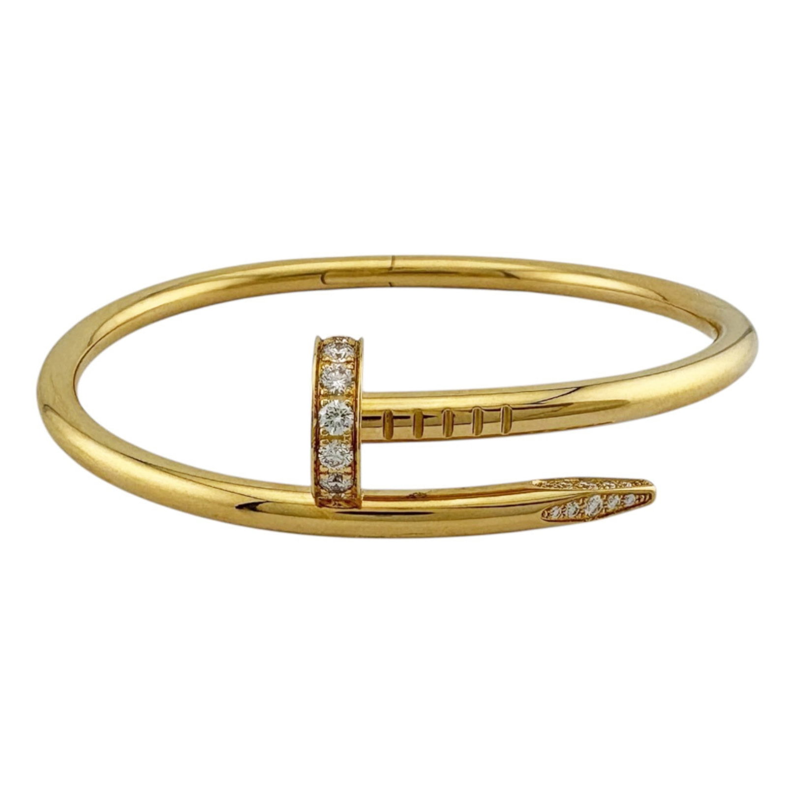 Cartier 18k Yellow Gold Bangle: Cartier 18k Yellow Gold Bangle Elevate your style with this exquisite Cartier 18k yellow gold bangle, boasting delicate lines and a timeless elegance that exudes sophistication. Crafted from high-qual