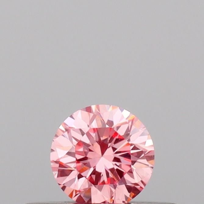 IGI Round 0.18ct Fancy Vivid Pink VVS2 Loose Lab Diamond: IGI Round 0.18ct Fancy Vivid Pink VVS2 Loose Lab Diamond Experience the beauty of a lab-grown diamond, certified by IGI as Fancy Vivid Pink with exceptional clarity and cut. This 0.18ct gem boasts a