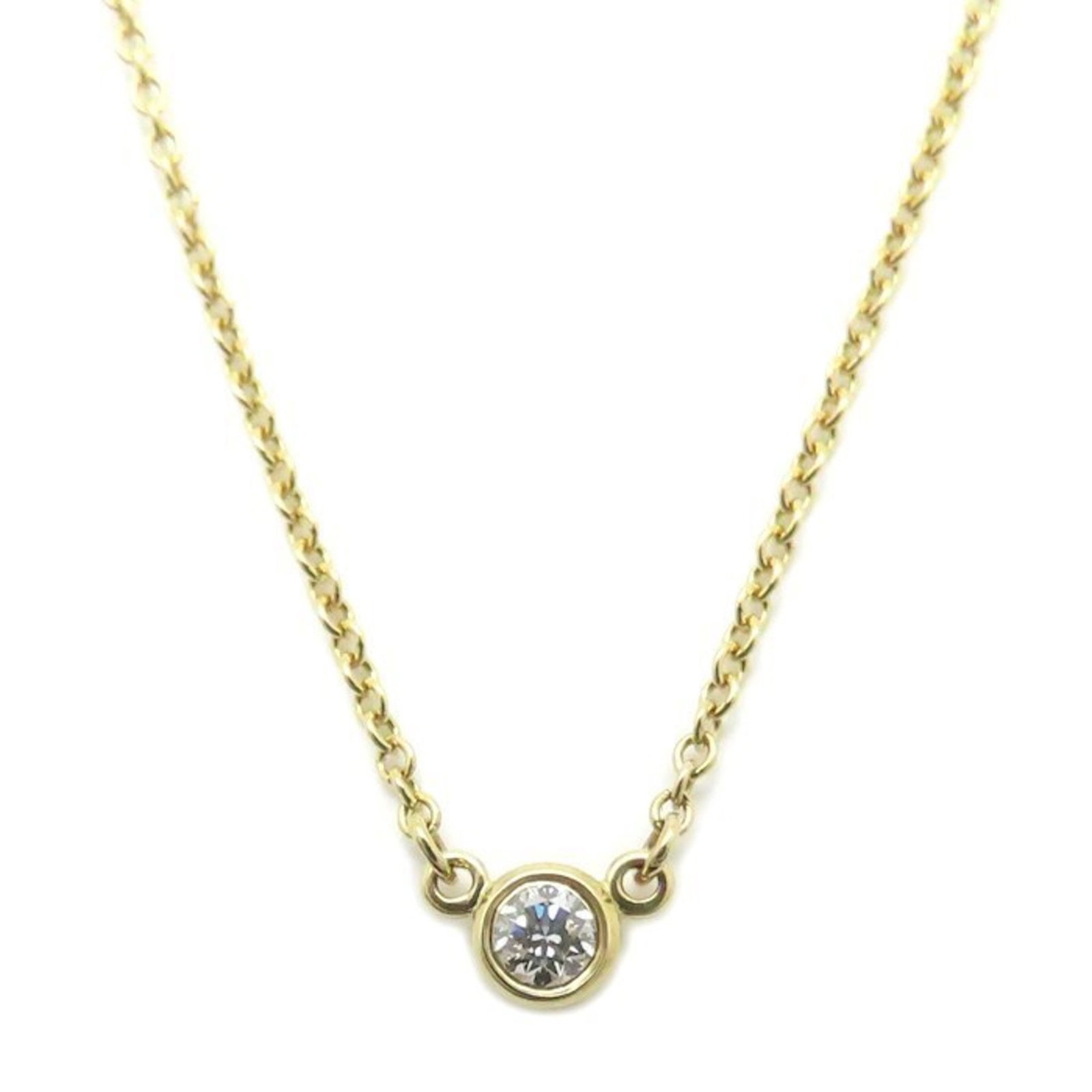 TIFFANY & Co. By the Yard Necklace with 1 Diamond and Elsa Peretti in 18K Yellow Gold, Women's,: TIFFANY & Co. By the Yard Necklace with 1 Diamond and Elsa Peretti in 18K Yellow Gold, Women's, 294991 Elevate your style with the iconic Tiffany & Co. Elsa Peretti necklace, featuring a stunning 1-ca