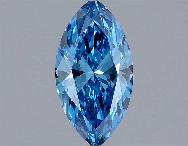 IGI Marquise 1.17ct Fancy Vivid Blue VVS2 Loose Lab Diamond: IGI Marquise 1.17ct Fancy Vivid Blue VVS2 Loose Lab Diamond Experience the breathtaking beauty of a Fancy Vivid Blue diamond, one of the rarest and most coveted colors in nature. This stunning 1.17ct