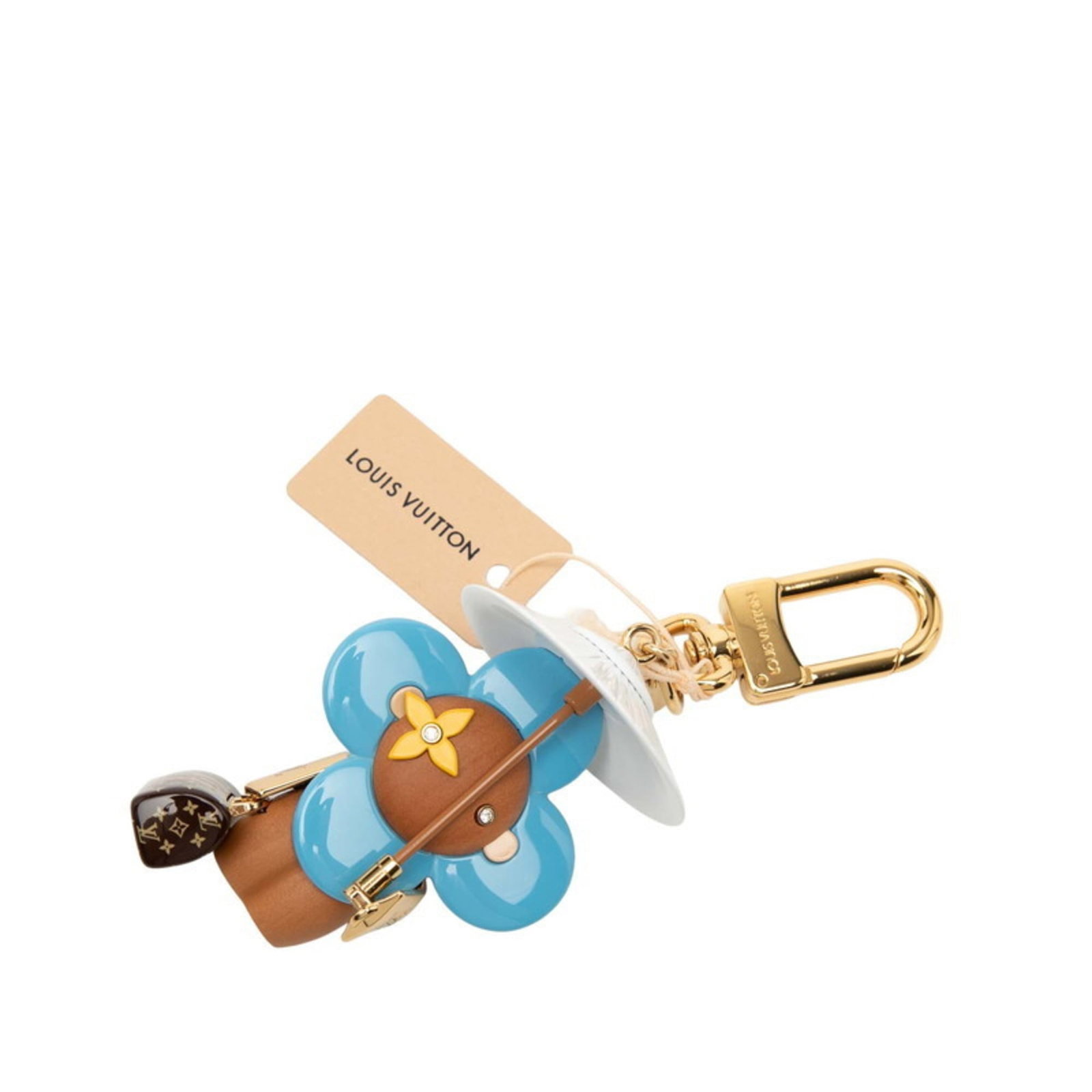 Wood - Louis Vuitton Handbag Charm Gold Plating - Resin: Wood - Louis Vuitton Handbag Charm Gold Plating - Resin Add a touch of luxury to your handbag collection with this stunning Louis Vuitton-inspired charm, featuring gold plating and resin details on a